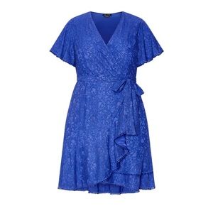 City Chic Sweet Love Lace Dress in Royal Blue
